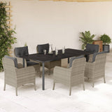 vidaXL 3-Piece Garden Lounge Set with Cushions Poly Rattan Light Grey