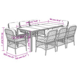 vidaXL 3-delige Bistroset met kussens poly rattan zwart