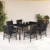 vidaXL 3-delige Bistroset met kussens poly rattan zwart