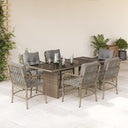vidaXL 7-delige Tuinset met kussens poly rattan zwart