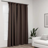 vidaXL Linen-Look Blackout Curtain with Hooks 290x245 cm Black