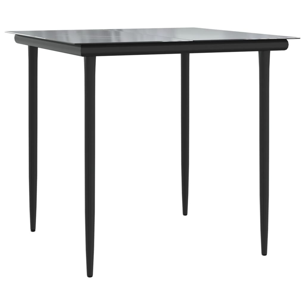 vidaXL 3-delige Bistroset met kussens poly rattan zwart