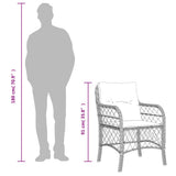 vidaXL 3-delige Bistroset met kussens poly rattan bruin