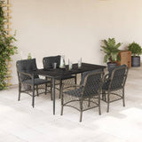 vidaXL 3-delige Bistroset met kussens poly rattan grijs