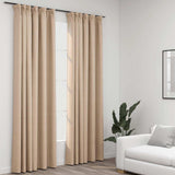 vidaXL Linen-Look Blackout Curtains with Hooks 2 pcs 140x175 cm Black