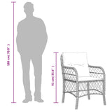 vidaXL 3-Piece Bistro Set with Cushions Poly Rattan Beige
