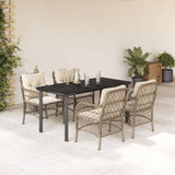 vidaXL 3-Piece Bistro Set with Cushions Poly Rattan Beige