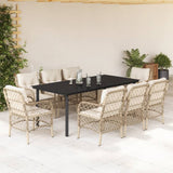 vidaXL 3-Piece Bistro Set with Cushions Poly Rattan Beige