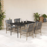 vidaXL 3-delige Bistroset met kussens poly rattan gemengd beige