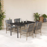 vidaXL 3-delige Bistroset met kussens poly rattan gemengd beige