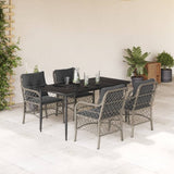 vidaXL 3-delige Bistroset met kussens poly rattan lichtgrijs