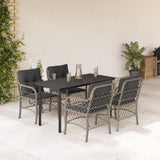 vidaXL 3-delige Bistroset met kussens poly rattan lichtgrijs