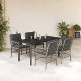 vidaXL 3-delige Bistroset met kussens poly rattan lichtgrijs
