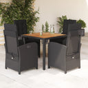 vidaXL Ensemble de jardin 3 pièces avec coussins en poly rotin noir