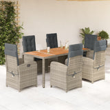 vidaXL 3-Piece Garden Lounge Set with Cushions Poly Rattan Black
