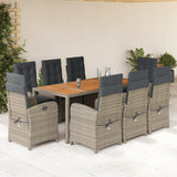 vidaXL 3-Piece Garden Lounge Set with Cushions Poly Rattan Black