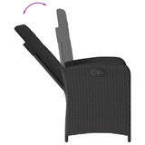 vidaXL 7-delige Tuinset met kussens poly rattan zwart