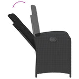 vidaXL 3-delige Tuinset met kussens poly rattan zwart