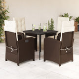 vidaXL 3-delige Tuinset met kussens poly rattan bruin