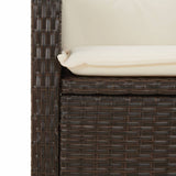 vidaXL 3-delige Tuinset met kussens poly rattan bruin
