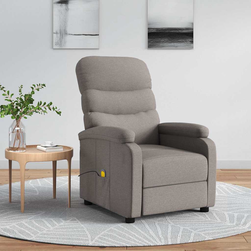 vidaXL Massage chair fabric light grey
