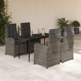vidaXL 3-piece Garden Lounge Set with Cushions Poly Rattan Grey