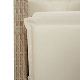 vidaXL 3-delige Tuinset met kussens poly rattan beige