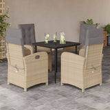 vidaXL 3-Piece Garden Lounge Set with Cushions Poly Rattan Mixed Beige
