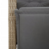 vidaXL 3-Piece Garden Lounge Set with Cushions Poly Rattan Mixed Beige
