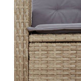 vidaXL 3-Piece Garden Lounge Set with Cushions Poly Rattan Mixed Beige