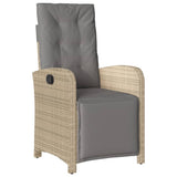 vidaXL 3-Piece Garden Lounge Set with Cushions Poly Rattan Mixed Beige