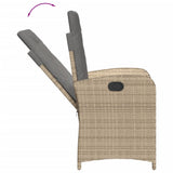 vidaXL 3-Piece Garden Lounge Set with Cushions Poly Rattan Mixed Beige