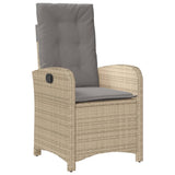 vidaXL 3-delige Tuinset met kussens poly rattan gemengd beige