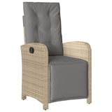 vidaXL 3-delige Tuinset met kussens poly rattan gemengd beige