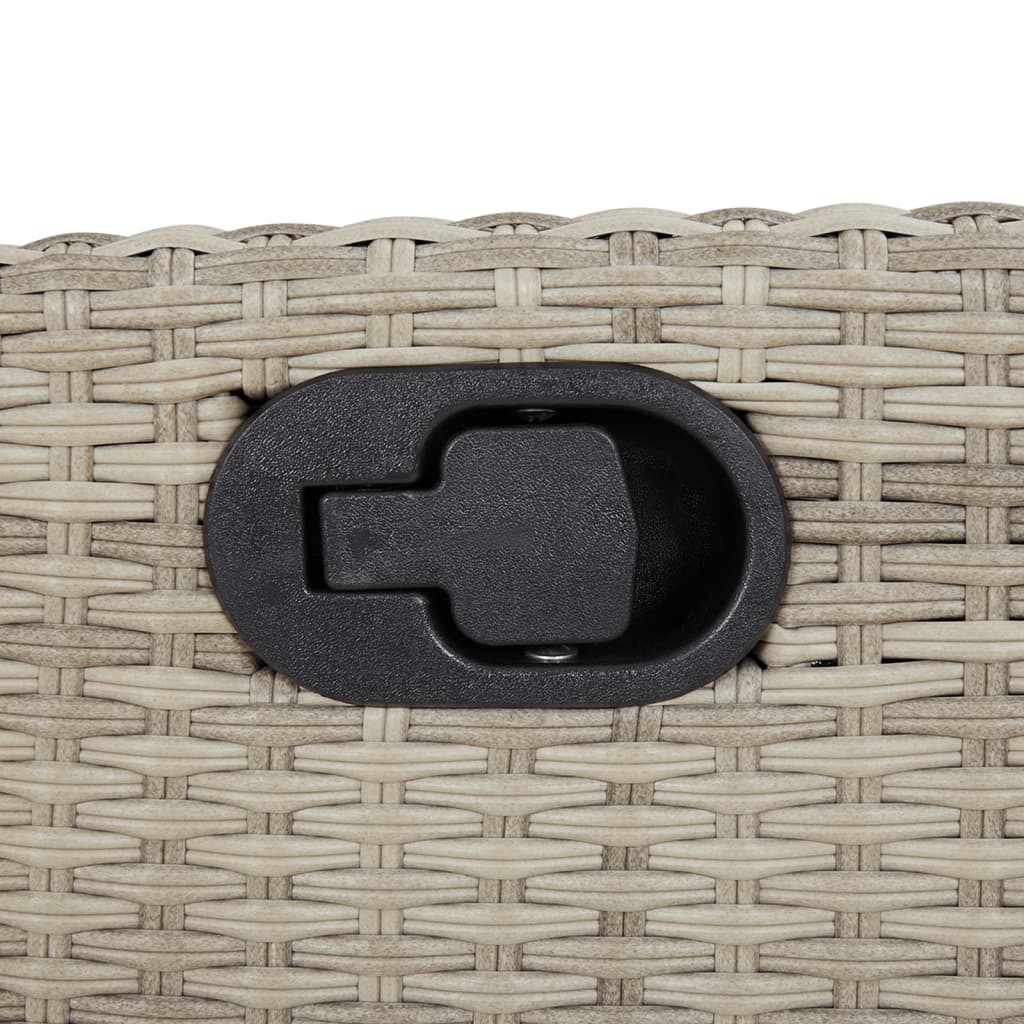 vidaXL 3-delige Tuinset met kussens poly rattan lichtgrijs