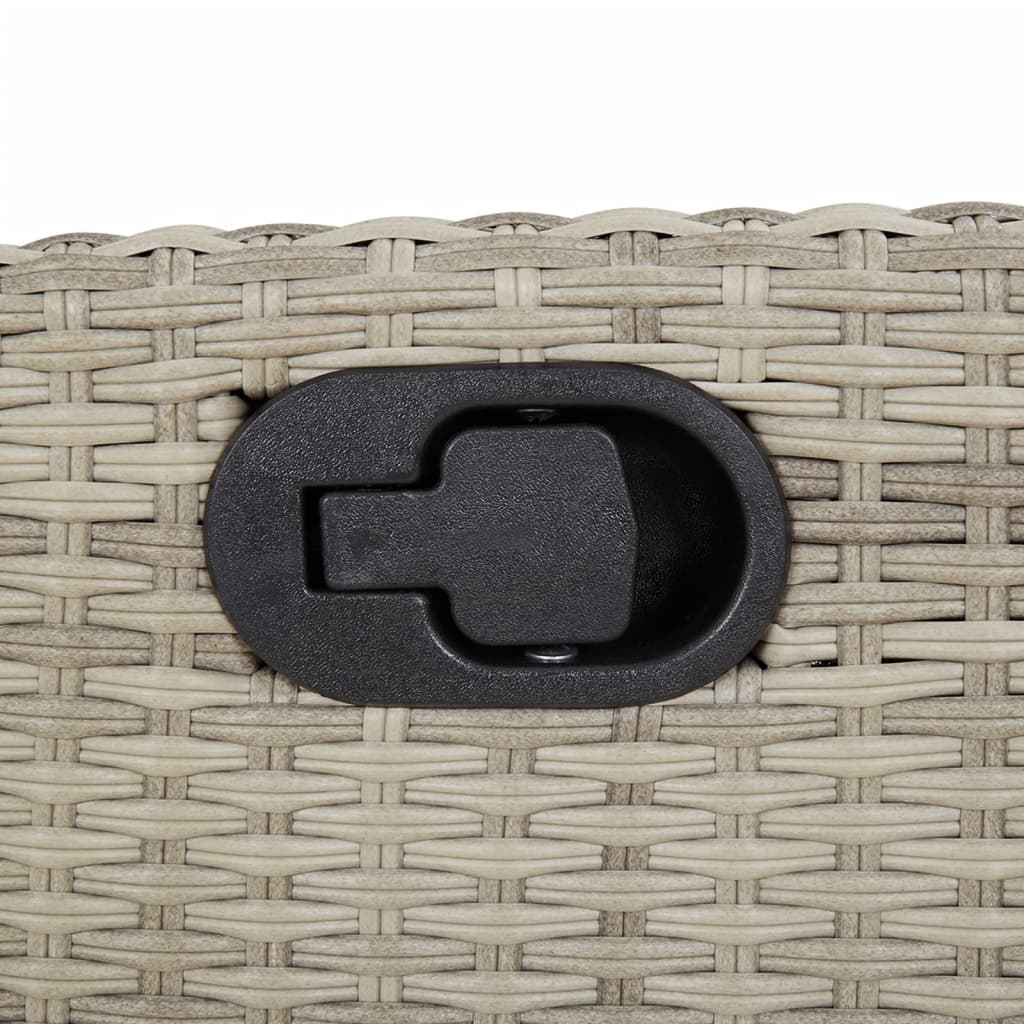 vidaXL 3-delige Tuinset met kussens poly rattan lichtgrijs