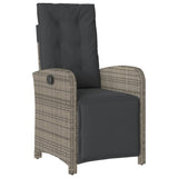 vidaXL 3-Piece Bistro Set with Cushions Poly Rattan Black