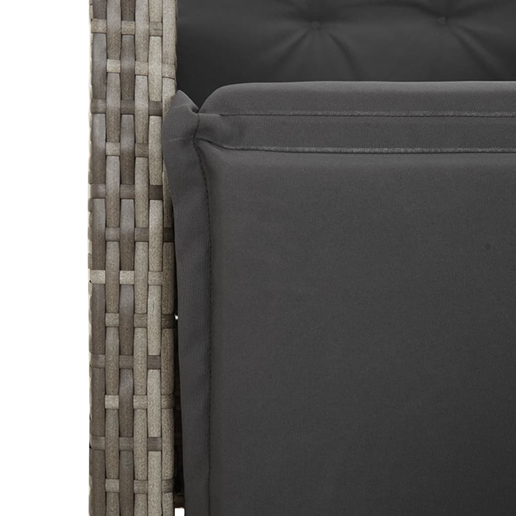vidaXL 3-Piece Bistro Set with Cushions Poly Rattan Black
