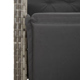 vidaXL 3-Piece Bistro Set with Cushions Poly Rattan Black
