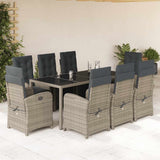 vidaXL 3-Piece Bistro Set with Cushions Poly Rattan Black