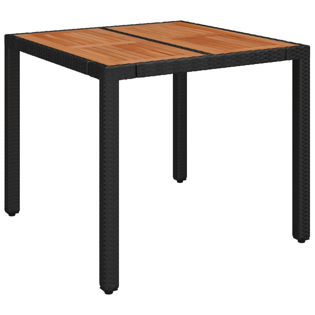 vidaXL 3-delige Bistroset met kussens poly rattan zwart