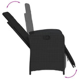 vidaXL 3-delige Bistroset met kussens poly rattan zwart