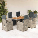 vidaXL 3-delige Bistroset met kussens poly rattan zwart