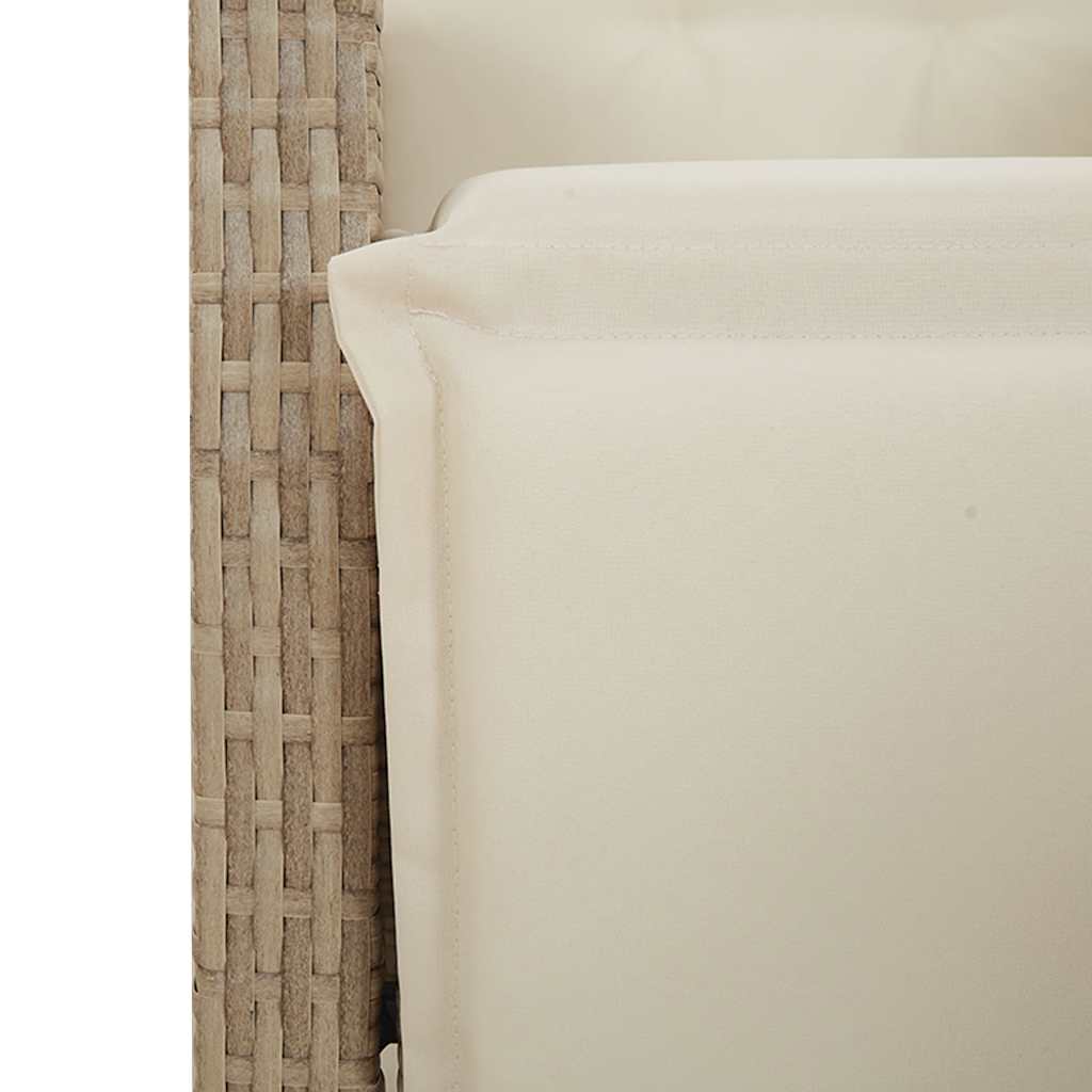 vidaXL 7-delige Tuinset met kussens poly rattan zwart