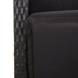 vidaXL 3-delige Bistroset met kussens poly rattan zwart