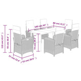 vidaXL 3-delige Bistroset met kussens poly rattan zwart