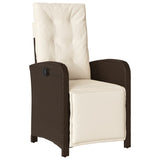 vidaXL 3-Piece Bistro Set with Cushions Poly Rattan Brown