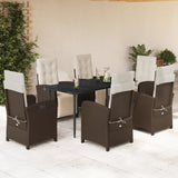 vidaXL 3-Piece Bistro Set with Cushions Poly Rattan Brown