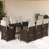 vidaXL 3-Piece Bistro Set with Cushions Poly Rattan Brown