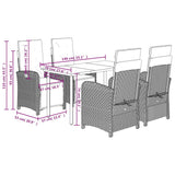 vidaXL 3-delige Bistroset met kussens poly rattan beige